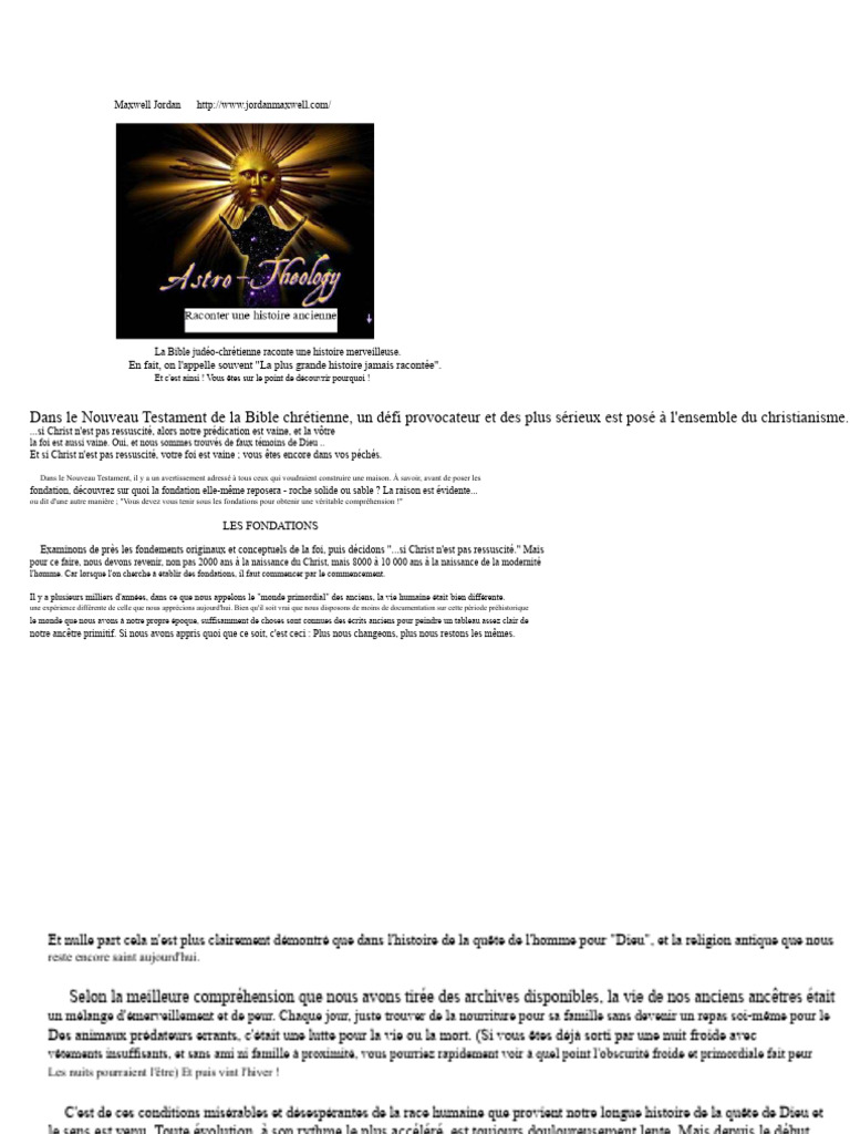 Fondements de la foi et astro-théologie | PDF | Dieu | Pâques