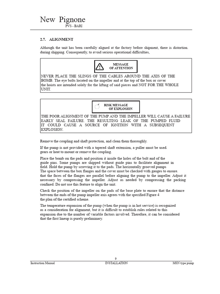 New Pignone Pump Alignment Guide | PDF | Pump | Equipment