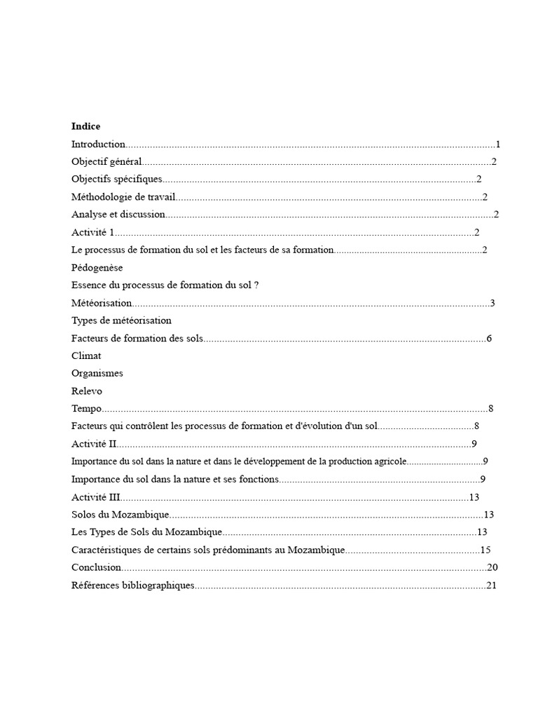 Formation et importance des sols au Mozambique | PDF | Sol (pédologie ...