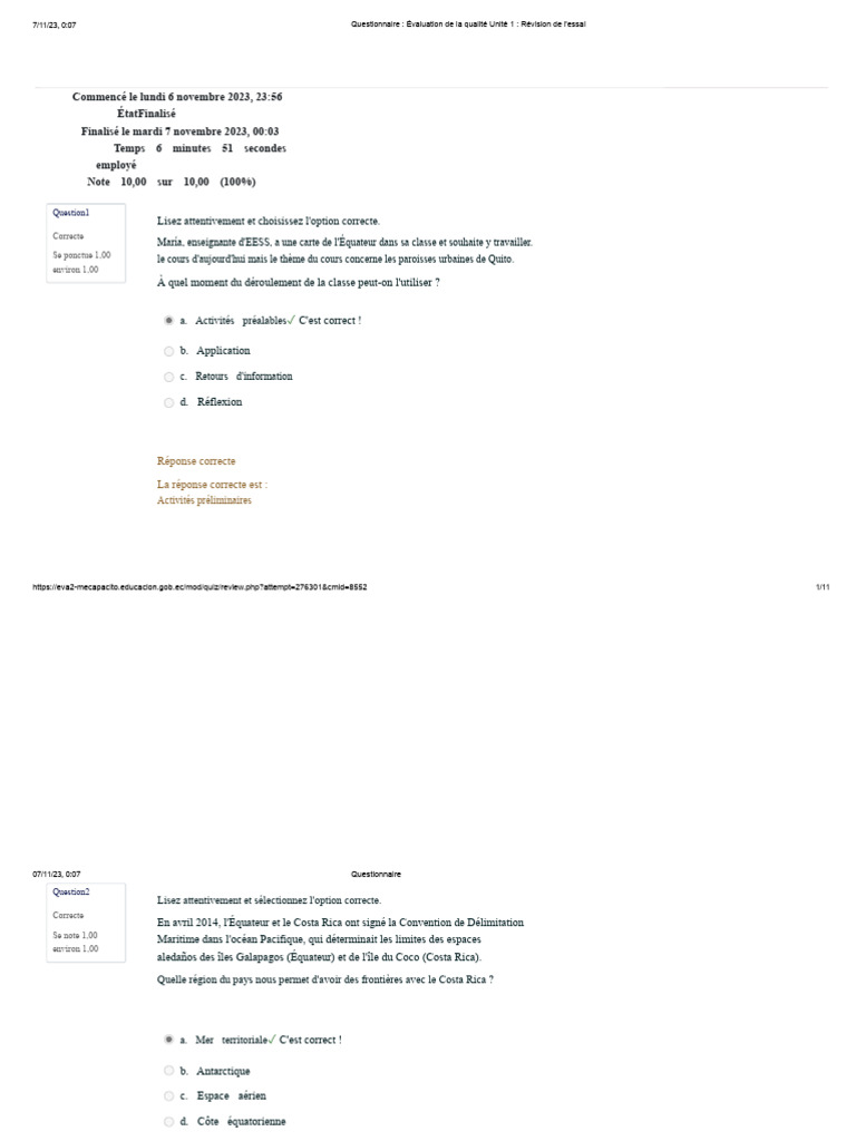 Questionnaire d'évaluation en EESS | PDF
