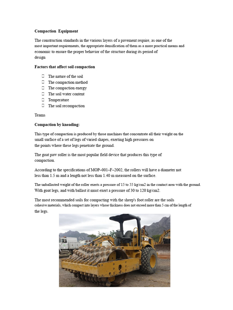 Compaction Equipment | PDF | Clay | Soil