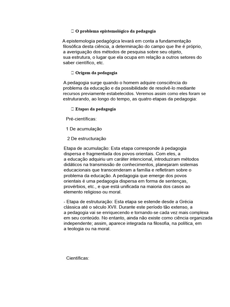 Epistemologia e História da Pedagogia | PDF | Pedagogia | Science