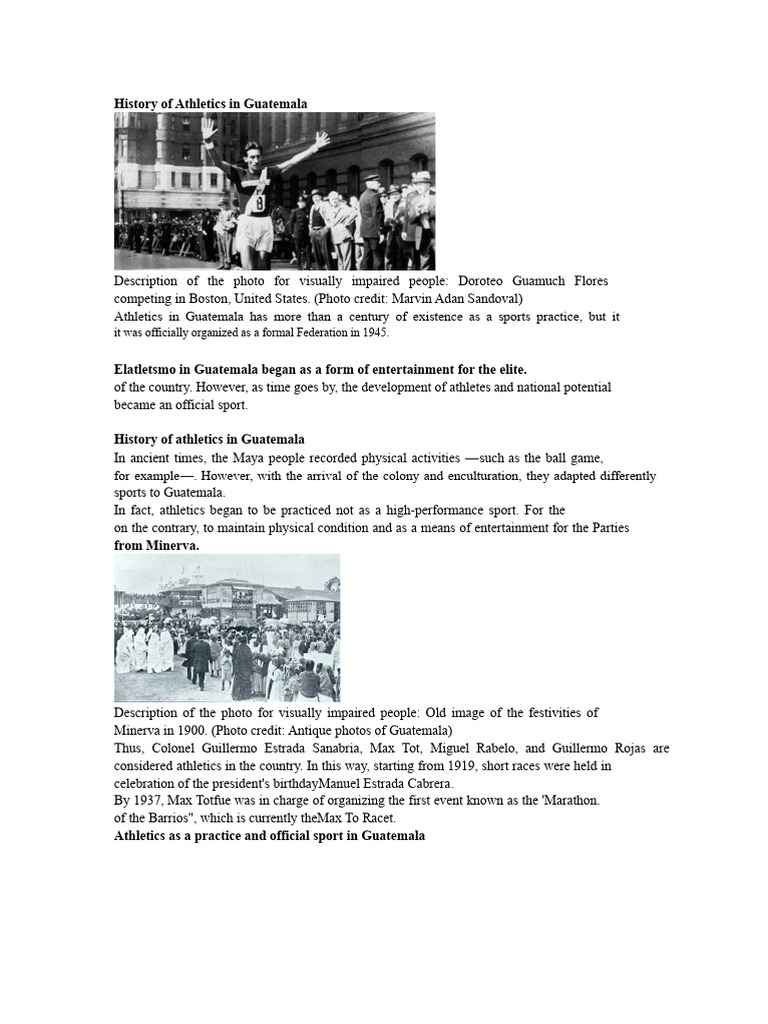 History of Athletics in Guatemala | PDF | Track And Field | Sport Of ...