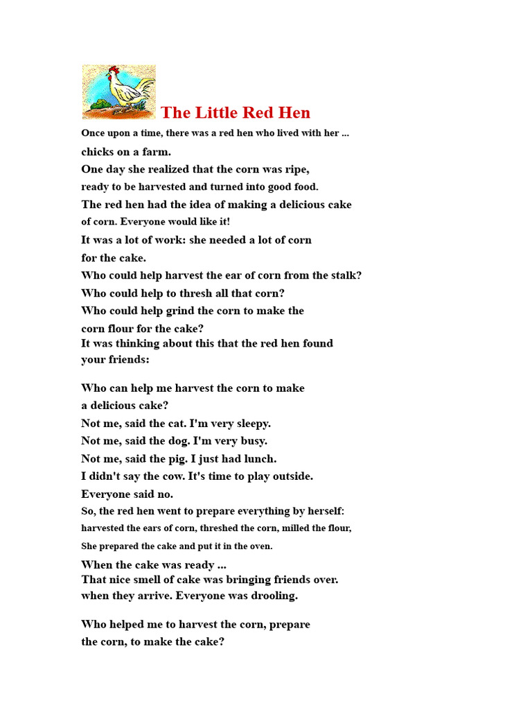 The Story of The Little Red Hen | PDF