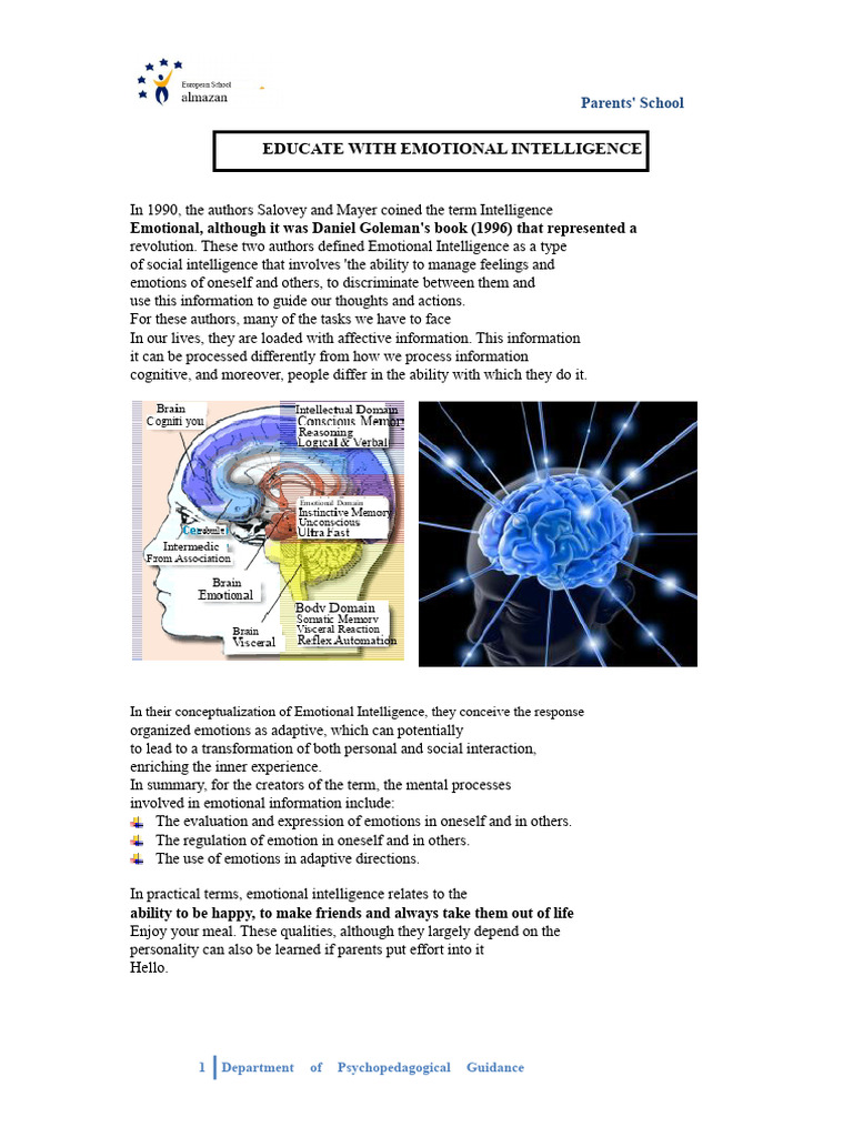 Developing Emotional Intelligence in Kids | PDF | Emotions | Intelligence