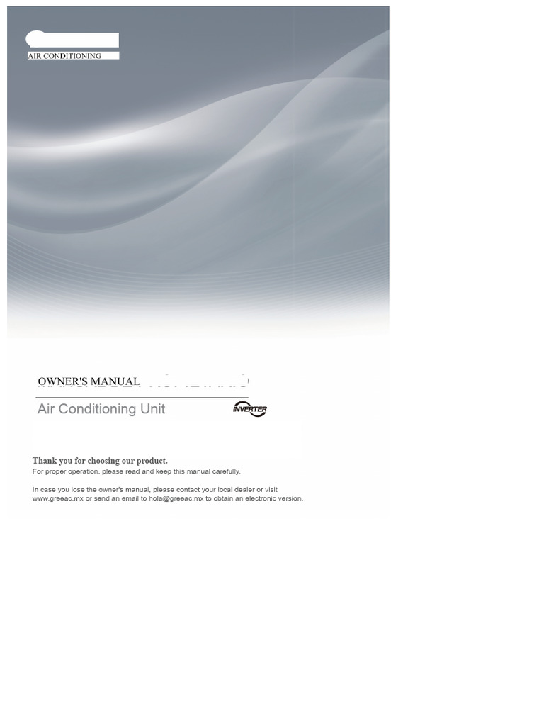 Air Conditioning Unit User Manual | PDF | Air Conditioning | Electrical ...
