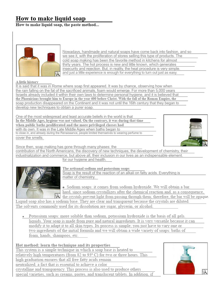 Liquid Soap Making Guide: Hot Method | PDF | Soap | Sodium Hydroxide