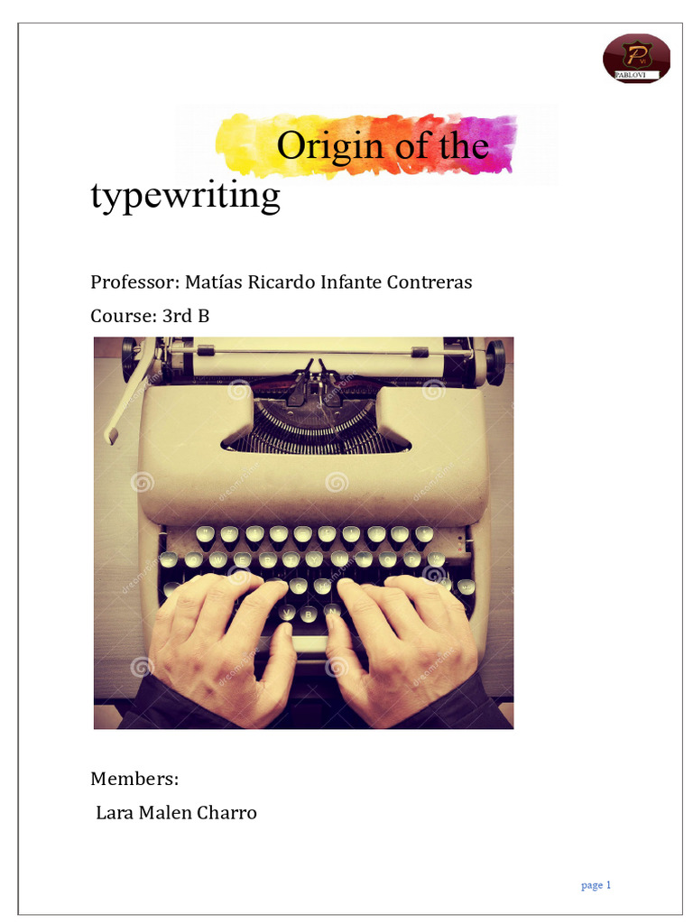 Origin of Typing | PDF | Typewriter | Computer Keyboard
