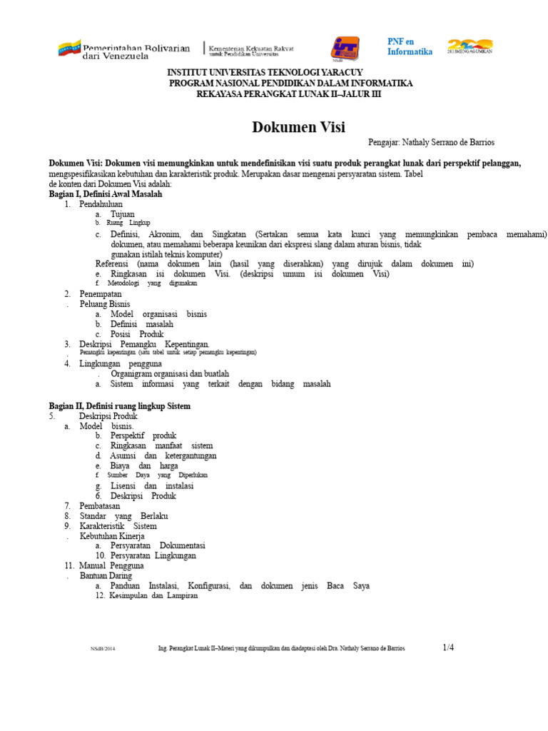 Dokumen Visi Rekayasa Perangkat Lunak | PDF