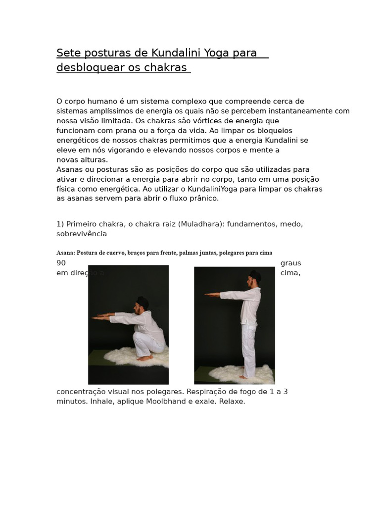 Como Desbloquear os Chakras com Asanas | PDF | Chacra | Kundalini