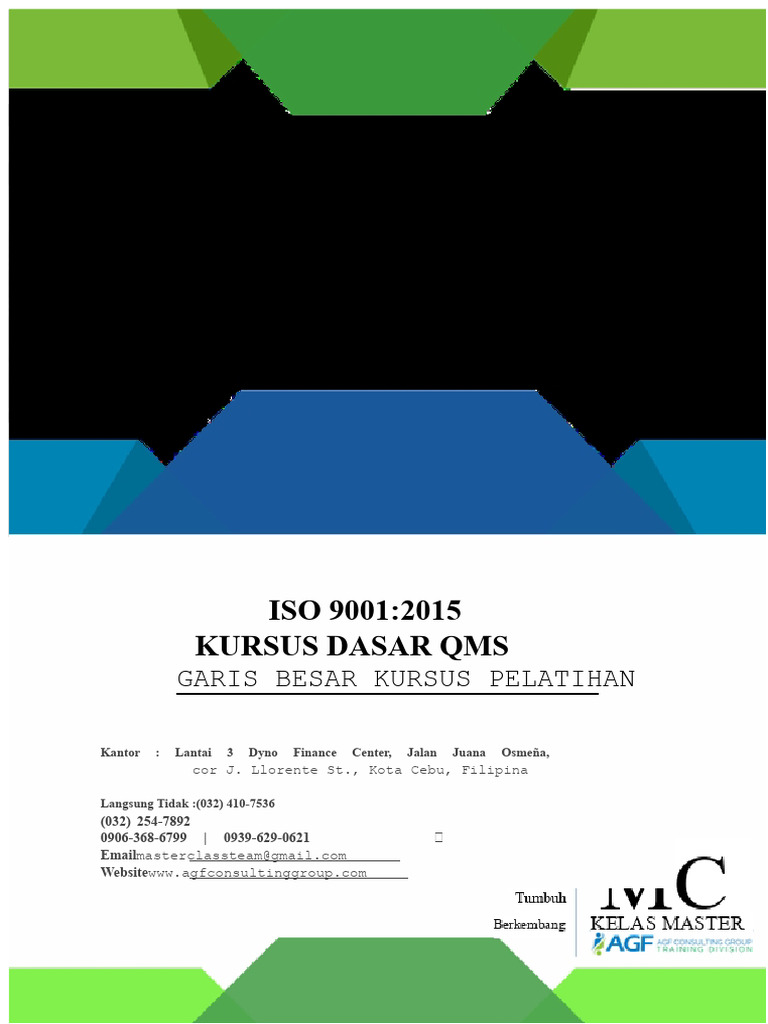 Kursus Dasar ISO 9001:2015 QMS | PDF