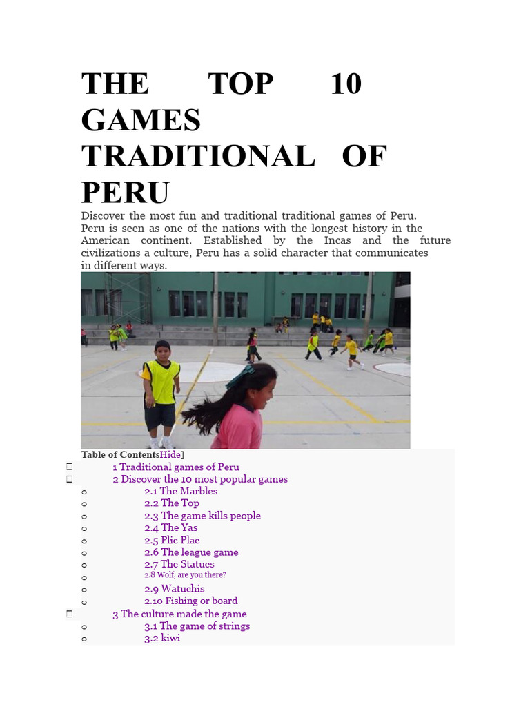 Top 10 Traditional Games of Peru | PDF
