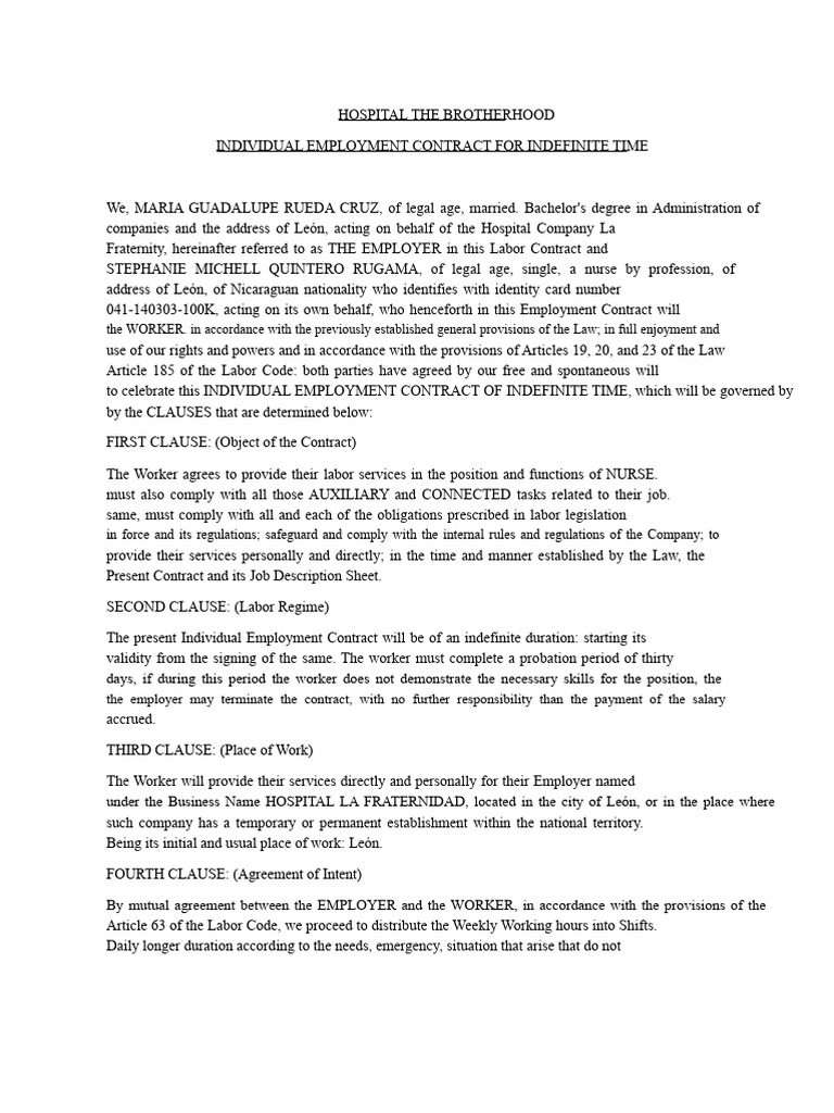 CONTRACT | PDF | Employment | Labour Law