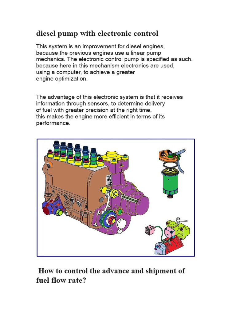 Diesel Pump With Electronic Control | PDF | Diesel Engine | Pump
