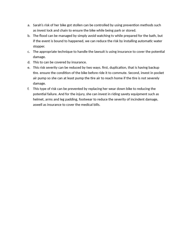 Risk Management Strategies for Biking | PDF