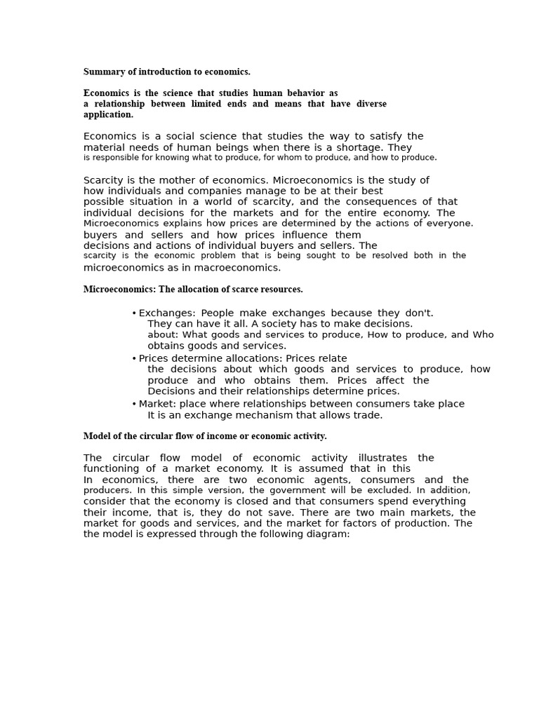 Introduction to Microeconomics Concepts | PDF | Economic Equilibrium ...