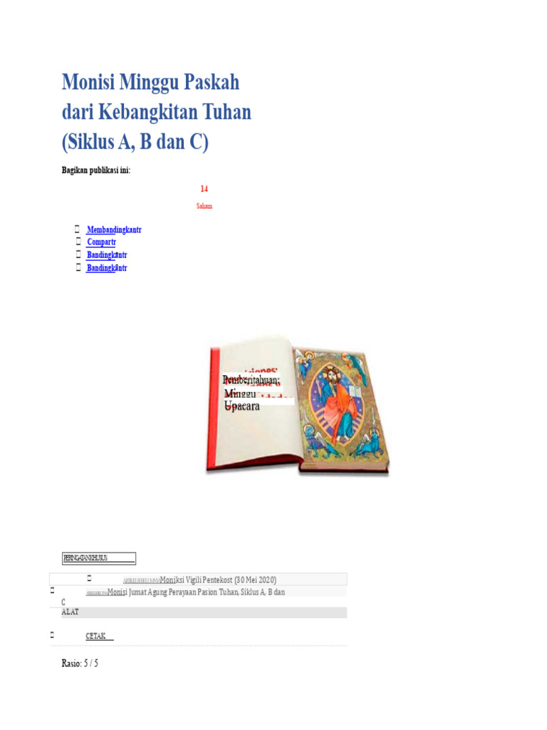 Monisi Paskah Kebangkitan Tuhan A, B, C | PDF