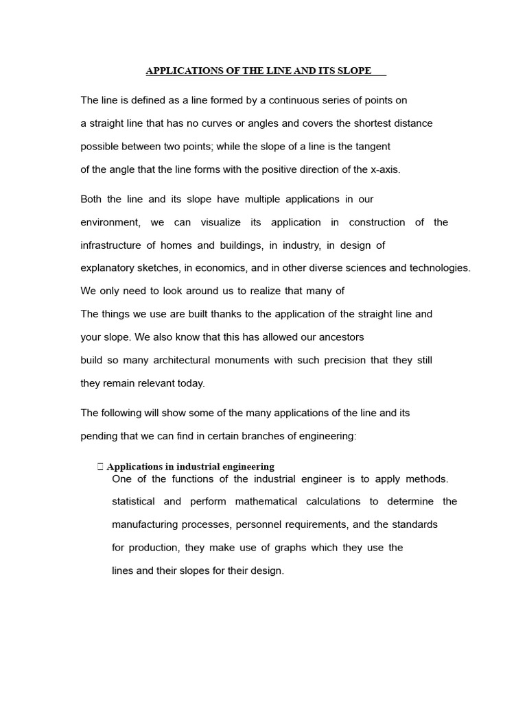 Applications of Lines and Slopes in Engineering | PDF | Slope | Engineering