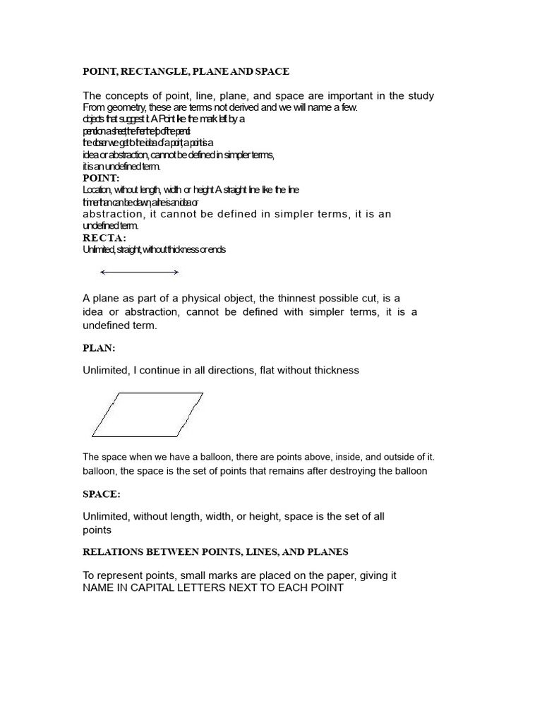 Geometry: Points, Lines, and Planes Explained | PDF | Line (Geometry ...