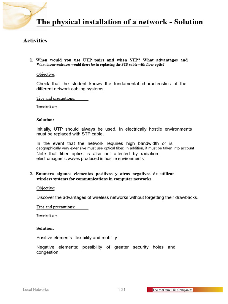 Network Physical Installation Guide | PDF | Computer Network | Optical ...