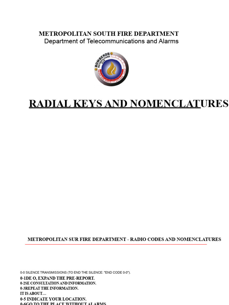 Metropolitan South Fire Radio Codes | PDF | Fire Engine | Radio