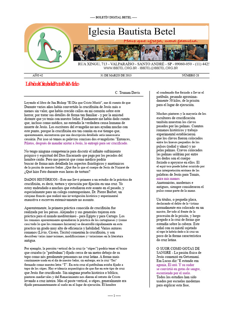 Pasión de Cristo: Perspectiva Médica | PDF | Crucifixion de jesus ...