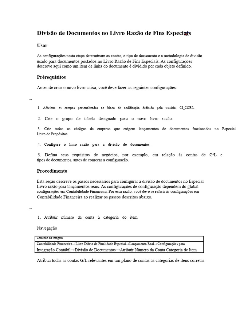Divisão de Documentos No Livro Razão de Finalidade Especial | PDF ...