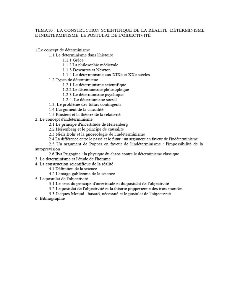 Déterminisme et indéterminisme en science | PDF | Déterminisme ...