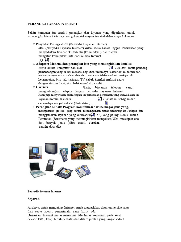 Perangkat Akses Internet dan ISP | PDF