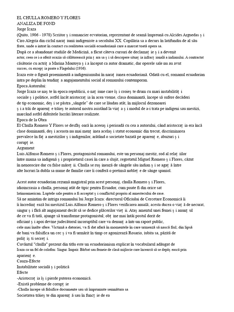 El Chulla Romero Și Flores | PDF