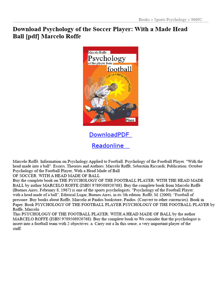 Psychology of The Soccer Player | PDF