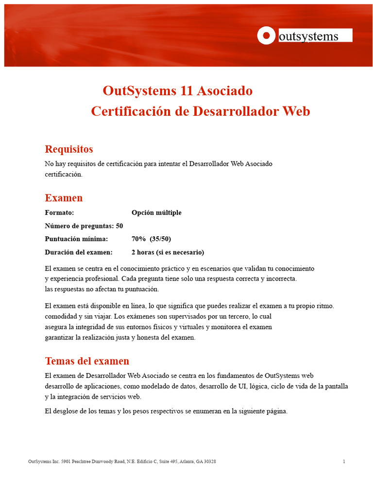 Certificación Desarrollador Web OutSystems 11 | PDF | Red mundial ...