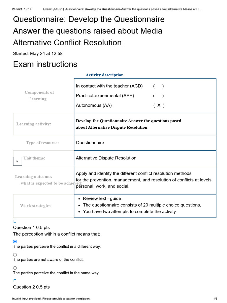 Exam - (AAB01) Questionnaire - Develop The Questionnaire Answer The ...