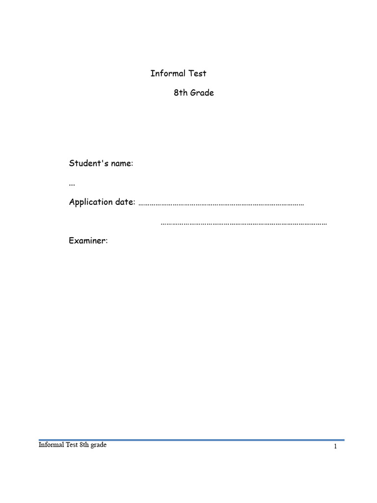 Informal Test 8th Grade | PDF | Waste | Recycling