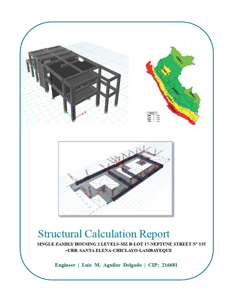 Structural Calculation Memory Pdf Pdf Bending Strength Of Materials