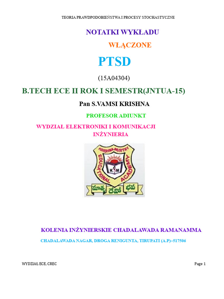 Notatki PTSP Ostateczne | PDF