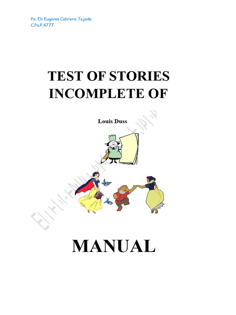 Incomplete Tales Test (Louis Düss) Piero | PDF | Psychoanalysis ...