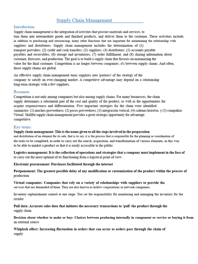 Effective Supply Chain Management Strategies | PDF | Supply Chain ...