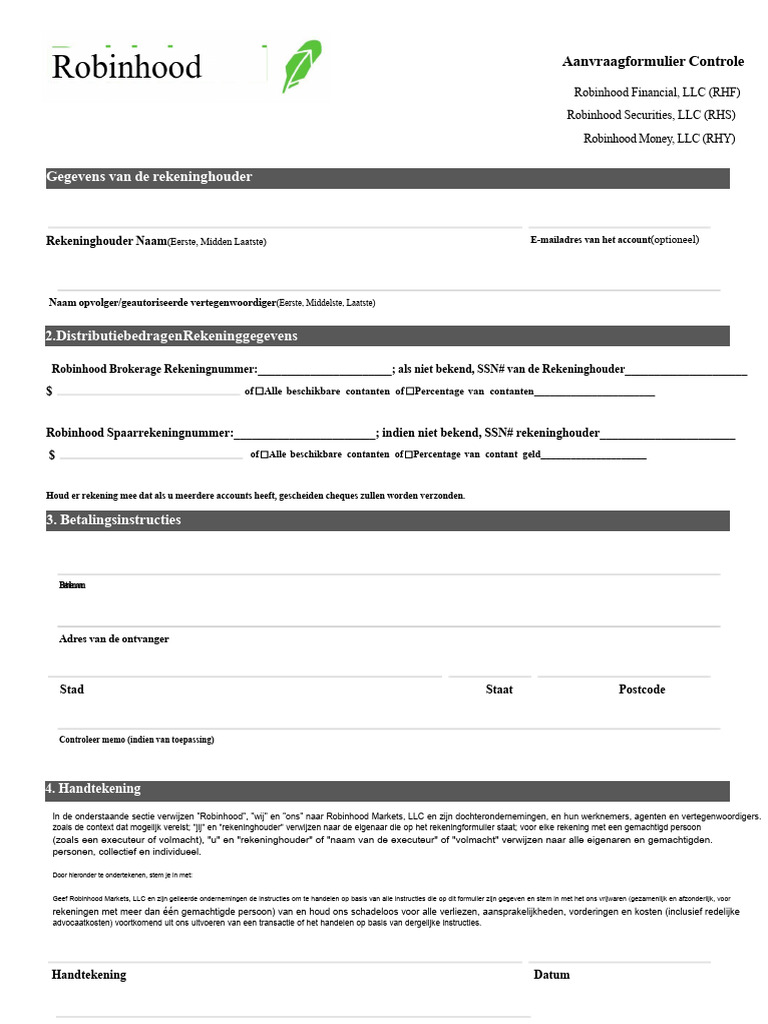 Controleverzoekformulier RHF RHS RHY | PDF