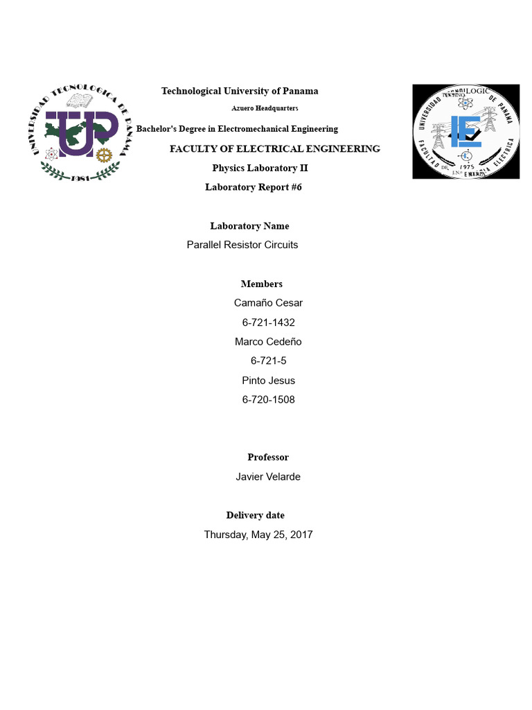 UTP - Laboratory #6 of Physics II | PDF | Series And Parallel Circuits ...