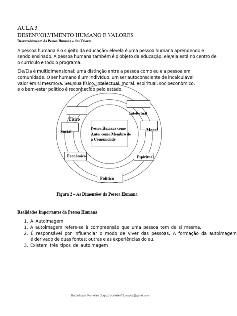 Desenvolvimento Humano e Valores Essenciais | PDF | Aprendizado ...