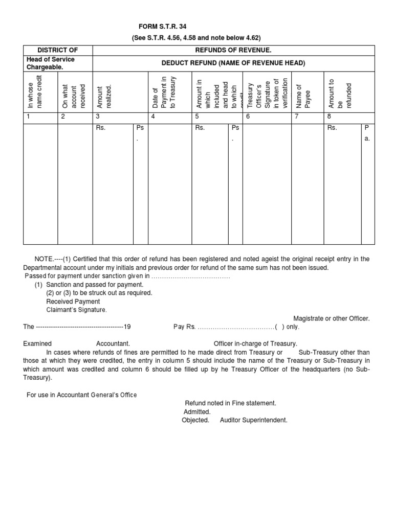 Form S.T.R. 34 Revenue Refund Process | PDF | Law