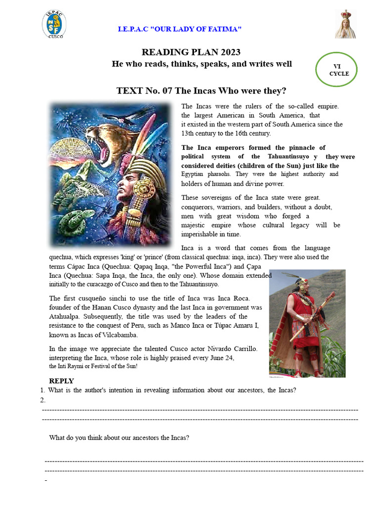 Text N7 The Incas | PDF | Inca Empire