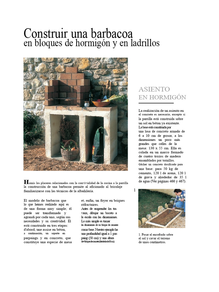 Barbacoa de bloques de hormigón DIY | PDF | Hormigón | Ladrillo