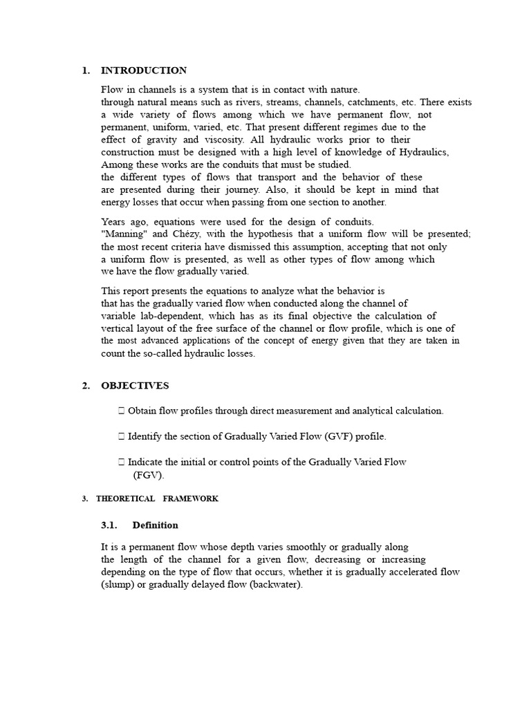 Report No. 4 - Gradually Varied Flow | PDF | Flow Measurement | Motion ...