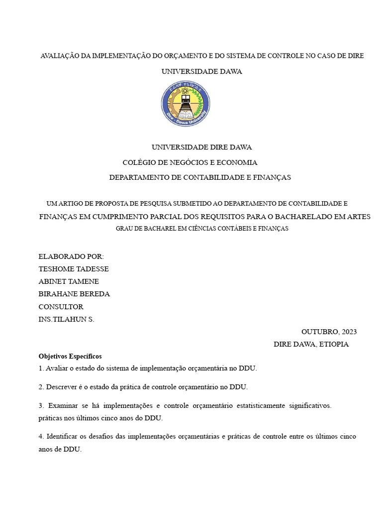 Avaliação do Controle Orçamentário no DDU | PDF | Orçamento | Contabilidade
