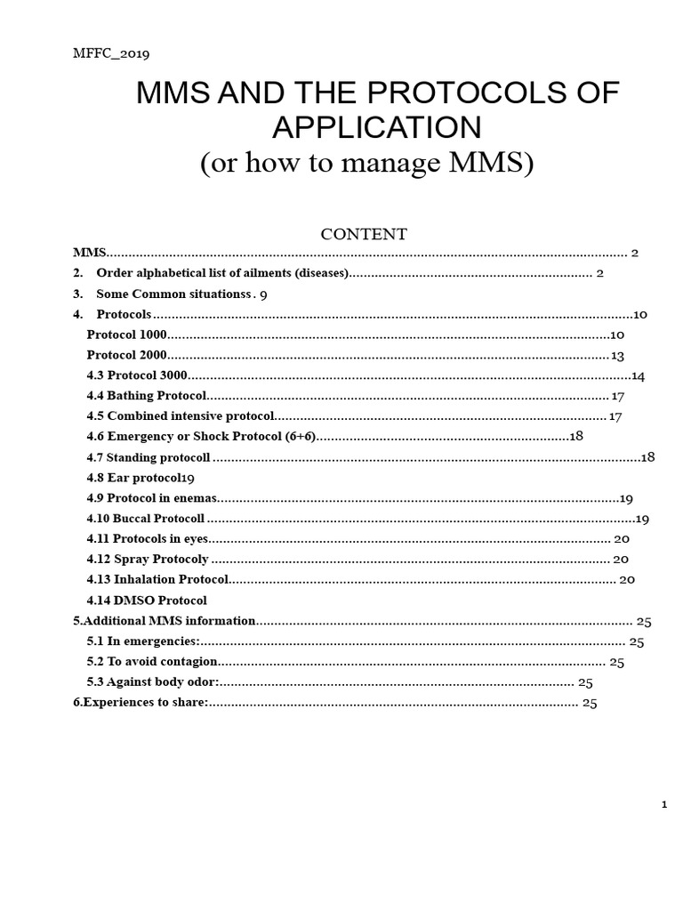 MMS Protocols, DMSO | PDF | Dimethyl Sulfoxide | Juice