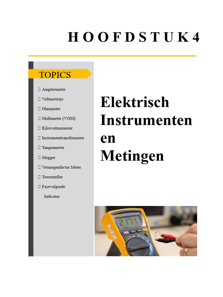 Hoofdstuk 4 Elektrische Instrumenten en Metingen | PDF