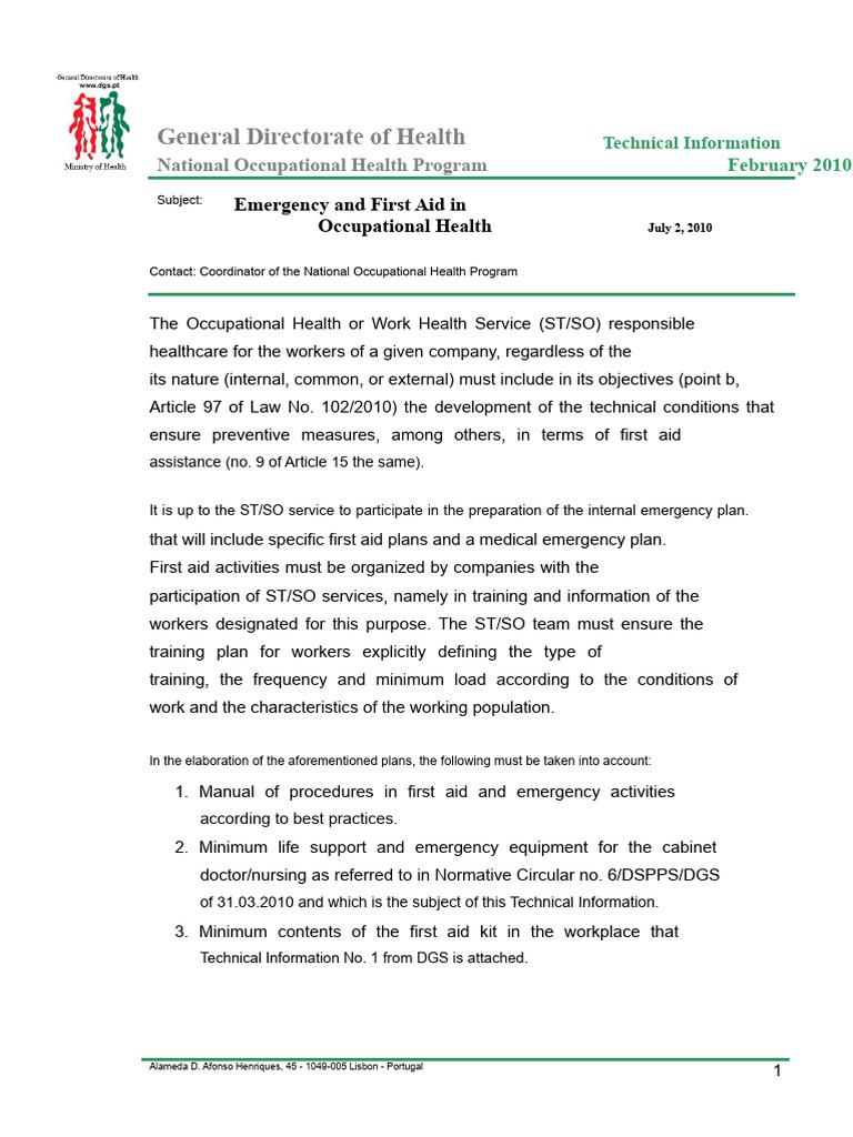 First Aid DGS | PDF | First Aid | Occupational Safety And Health