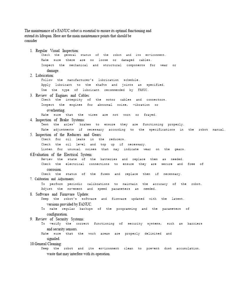 FANUC Robot Maintenance Guide | PDF | Mechanical Engineering